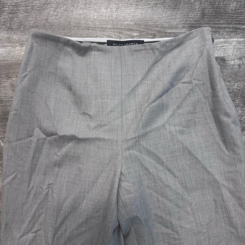 Ralph Lauren Black Label Side Zip Straight Leg Wool Trousers Light Gray Womens 4 - Picture 3 of 8